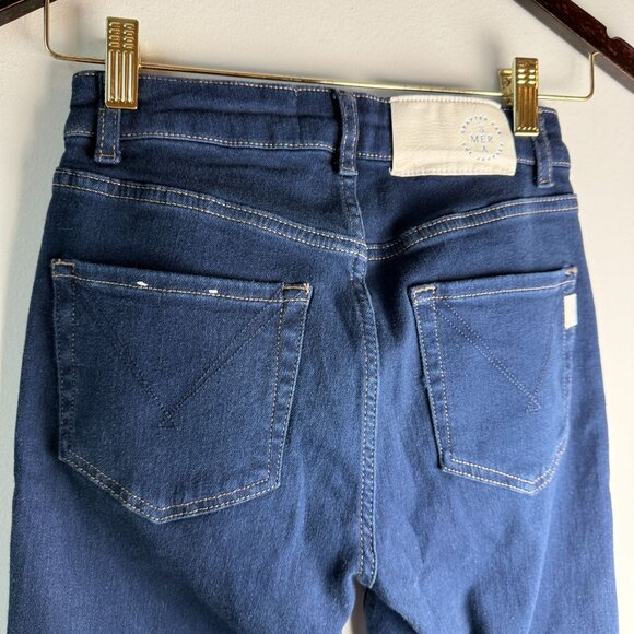 Mersea Voyageur Jeans Nomad Cropped Mini Boot Cut Dark Wash Stretch NWOT Sz 26 - Picture 7 of 12